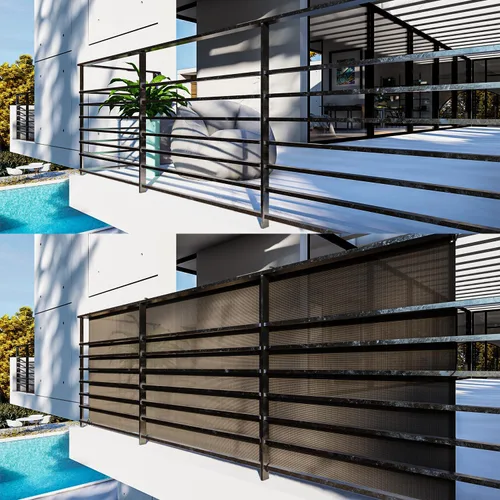 Miniatura 2 de 2.5' x 10' Malla de Pantalla de Valla de Privacidad para Balcón Protección contra Viento Cubierta Incluye Bridas de Cable para Terraza Apartamento