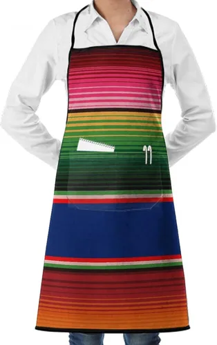 Miniatura 10 de Delantal unisex con cuello ajustable con bolsillos espaciosos y lazos largos