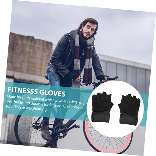 Miniatura 4 de BESPORTBLE 1 par de guantes deportivos para hombre, guantes de entrenamiento al aire libre, guantes de mano para hombres guantes de entrenamiento
