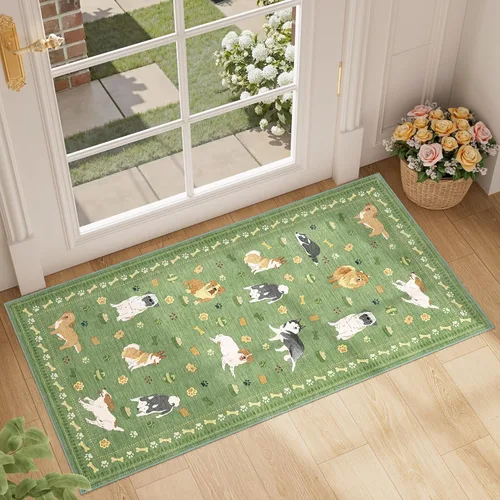 Miniatura 207 de DUKINO Alfombra de área de 6 x 9 pies, alfombra floral para sala de estar, ligera, antideslizante, lavable, alfombra de interior de pelo bajo