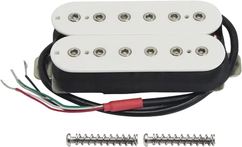 Miniatura 13 de FLEOR Alnico 5 Pastillas de cuello y puente para guitarra eléctrica, doble bobina Humbucker, color negro Cuello negro (7-8K)+Puente (8-9K) Conjunto
