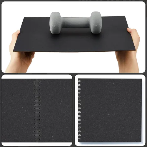 Miniatura 5 de 20 Piezas Tablero para Libros, Tablero de Encuadernadores Cartón Prensado Tablero para Libros de Diseño Kraft Láminas de Cartón Prensado Extra Negro