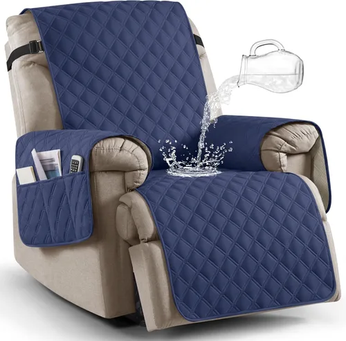 Miniatura 29 de Ruaozz Funda para Silla Reclinable 100% Impermeable Antideslizante de Tamaño Grande Funda Reclinable para Silla Reclinable Grande Funda de Asiento