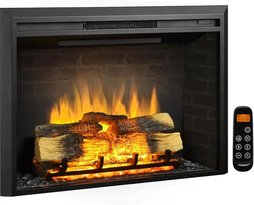 Miniatura 13 de LegendFlame Carl 28 Pulgadas con Kit de Adornos, Inserto de Chimenea Eléctrica, Calentador de Chimenea 750/1500W, Sonido de Fuego Crepitante