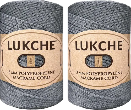 Miniatura 23 de Cordón de macramé de poliéster premium de 3 mm (134.72 metros), (250 g) 100% cuerda de macramé de polipropileno, hilo de crochet de macramé colorido