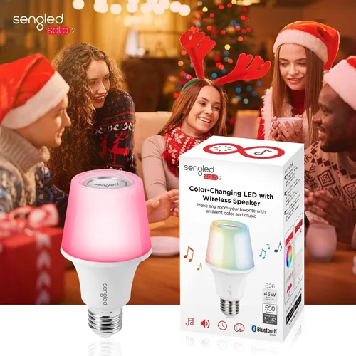 Miniatura 7 de Sengled Solo RGBW Bluetooth Bombilla Altavoz Multi Color Cambio Bombilla LED 60W Equivalente Regulable App Controlada E26 Bombilla de Música