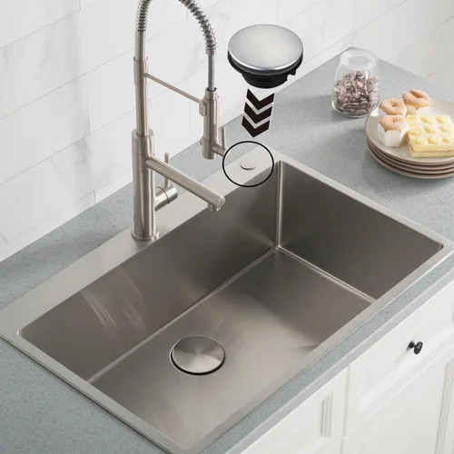 Miniatura 4 de 2 piezas de acero inoxidable para grifo de cocina, cubierta para orificio del grifo, acero inoxidable cepillado (1.22 a 1.57 pulgadas de diámetro)