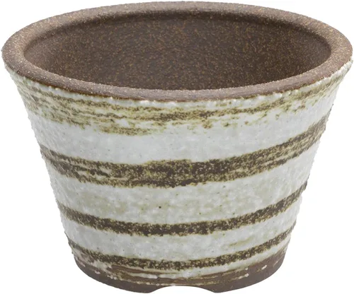 Miniatura 9 de Wazakura Serie Banko - Maceta de bonsái pequeña de cerámica, hecha a mano, con orificio de drenaje, 4.3 pulg (110 mm), fabricada en Japón