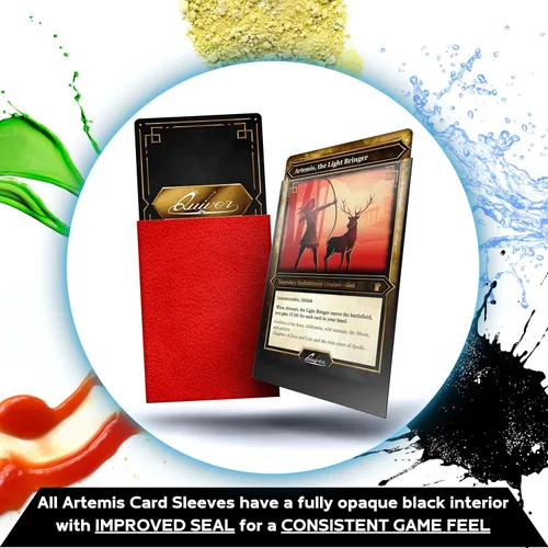 Miniatura 3 de Quiver Time 200 fundas para tarjetas rojas de tamaño estándar Artemis para tarjetas Magic: the Gathering Cards - Fundas protectoras de tarjetas TCG