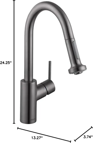 Miniatura 6 de hansgrohe Talis S² - Grifo de cocina de barra negra, grifos de cocina con rociador extraíble, grifo para fregadero de cocina, cabezal rociador
