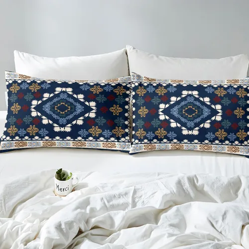 Miniatura 7 de jejeloiu Southwestern - Juego de ropa de cama tamaño individual, diseño geométrico para niños, adolescentes, decoración tribal, juego de funda