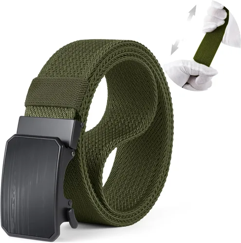 Miniatura 9 de Auto Lock Ratchet Belt for Men Elegant Dressing Belt Buckle 1.5" Wide Elastic Nylon Tactical Belts Thicker