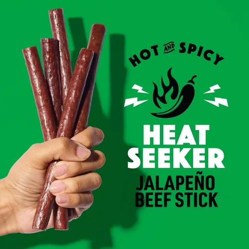 Miniatura 3 de Lorissa's Kitchen Heat Seeker Palitos de carne de jalapeño (paquete de 24) palitos de carne de 1 onza – Snacks proteicos listos para comer – libres