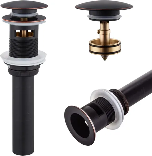 Miniatura 12 de KOKOSIRI C1001BG - Drenaje para fregadero de baño con recogedor de pelo desmontable, dorado cepillado con cesta coladora, antiobstrucción para Oro