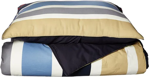 Miniatura 9 de Nautica - Juego de funda de edredón tamaño individual, ropa de cama reversible de algodón con cierre de botón, decoración informal para el hogar