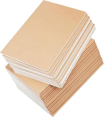 24 paquetes de cuadernos A5 Kraft para escritura de 8.3x5.5 pulgadas, cuadernos temáticos universitarios rayados de 60 páginas con papel rayado,
