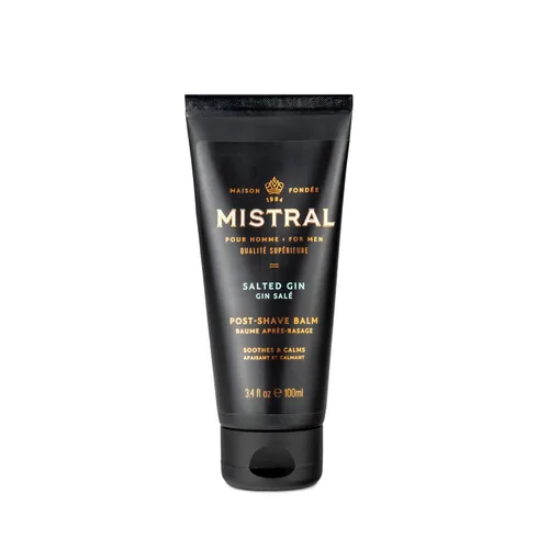 Mistral Bálsamo para después del afeitado, ginebra salada - 3.4 onzas líquidas | Hidratante para después del afeitado para hombres con aloe y aceite