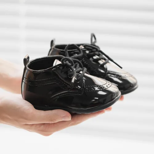 Miniatura 6 de ohsofy Zapatos Oxford de piel sintética para bebés y niños, zapatos de vestir de boda de suela suave y goma