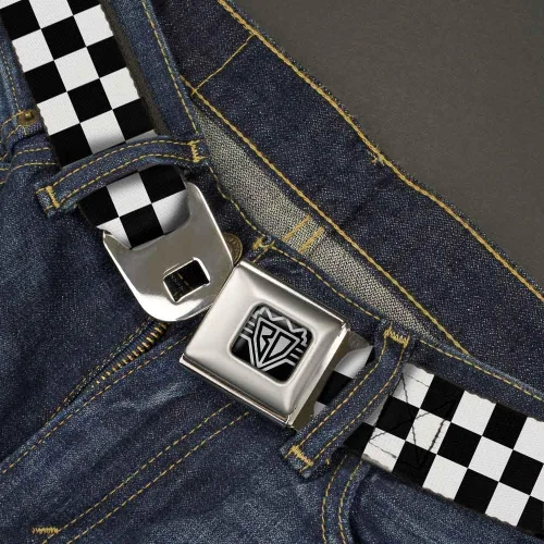 Miniatura 2 de Buckle-Down Belt Seatbelt Checker Black White