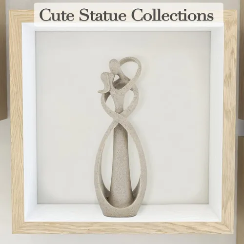 Miniatura 7 de Trycooling Estatua de los amantes de los besos, escultura abstracta, estatuas de resina para decoración del hogar, oficina, estante de escritorio