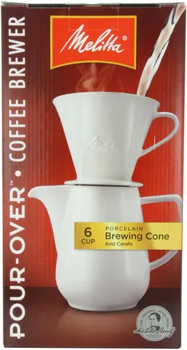 Miniatura 3 de Melitta cafetera, cápsula con vertedor más taza para viaje paquete de 2., 6 tazas con jarra de porcelana, paquete de de 1