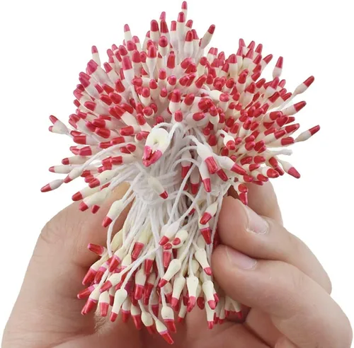 Miniatura 31 de HAHIYO 1000 piezas de 0.039 in negro perla doble cabeza flor Pistilo para hacer flores, decoración de álbumes de recortes, mini hecho a mano