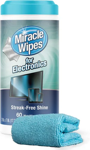 Miniatura 9 de MiracleWipes para limpieza de electrónica - Toallitas para pantallas diseñadas para TV, teléfonos, monitores y más - 20