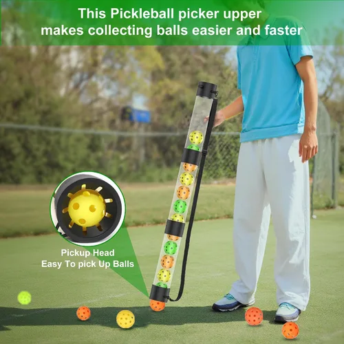 Miniatura 2 de Pickleball Ball Retriever & Ball Hopper Storage con correa Pickle Balls Tubo Pickup