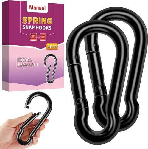 Miniatura 8 de Mosquetones de resorte con mosquetón, conector de cuerda resistente, clips de mosquetón pequeños de enlace rápido para interiores y exteriores