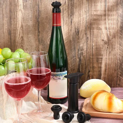 Miniatura 7 de Bomba de ahorro de vino de 18 piezas con tapones de botella al vacío, sistema de extracción de aire manual reutilizable, sellador de botellas