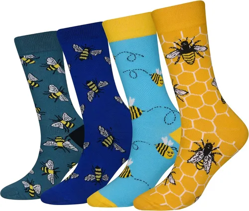 Miniatura 24 de Calcetines de caña corta casuales para hombre, de algodón, con motivo de animales, alocados y divertidos, 5 pares