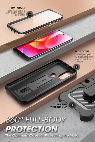 Miniatura 4 de SUPCASE Unicorn Beetle Pro Series - Funda para Moto G Power 2022, funda resistente de cuerpo completo con clip para cinturón y soporte con protector