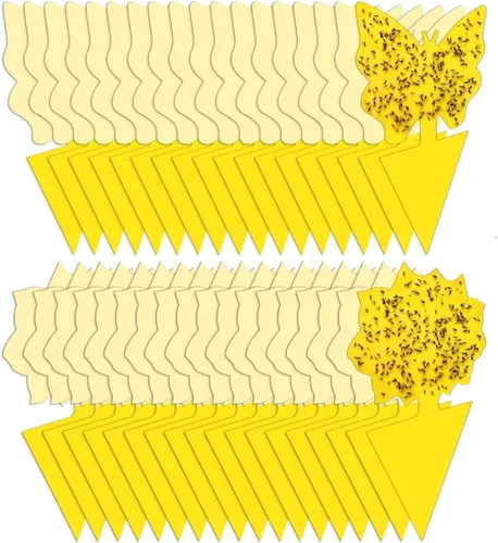 Miniatura 10 de Pack de 120 trampas adhesivas para moscas de la fruta, trampas pegajosas para interiores para matar mosquitos y mosquitos voladores, trampa