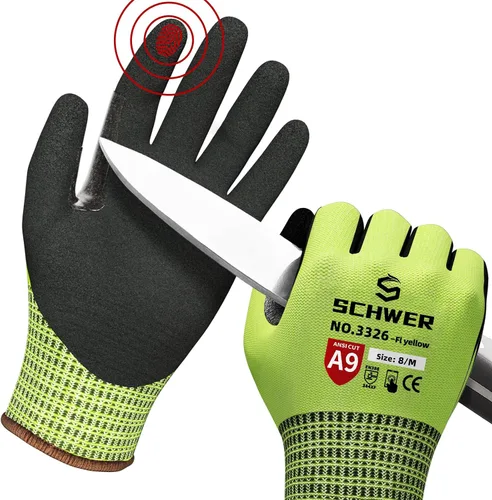Miniatura 7 de Guantes de trabajo resistentes a los cortes de nivel más alto ProGuard PR3326 de Schwer para protección extrema, guantes ANSI A9 con pulgar