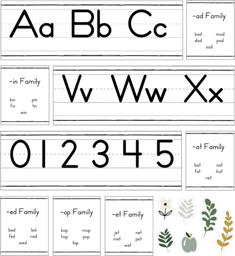 Miniatura 7 de Carson Dellosa Juego de 11 piezas de decoraciones fotográficas para tablón de anuncios del alfabeto y línea numérica, carteles de aprendizaje