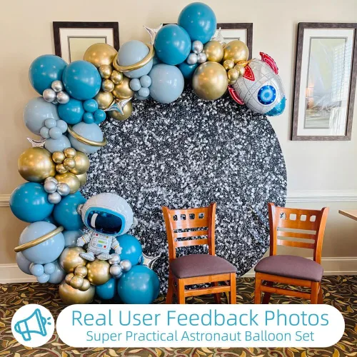 Miniatura 3 de Globos grandes del espacio exterior, 15 piezas de globos espaciales de Mylar de astronauta, astronauta, astronauta, cohete, dirigible luna