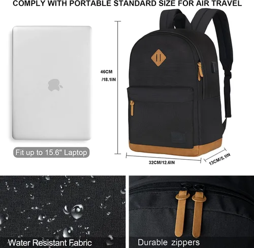 Miniatura 3 de Mochila Grande de Equipaje de Mano para Portátil para Viajes, Gris oscuro, 18 pulg., Classic