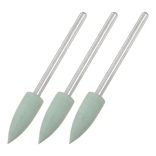 Miniatura 29 de uxcell Piedra montada abrasiva de 80 granos 0.093 in vástago de 1/4 "(6 mm) de diámetro cabezas puntiagudas ruedas de pulido y pulido de piedra