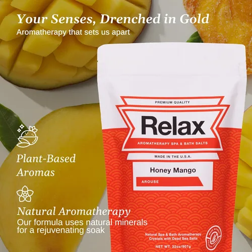 Miniatura 4 de Relax Spa & Bath Sales de baño de aromaterapia para bañera de hidromasaje, baño o spa, bolsa de 2 libras con infusión de magnesio, sal de baño
