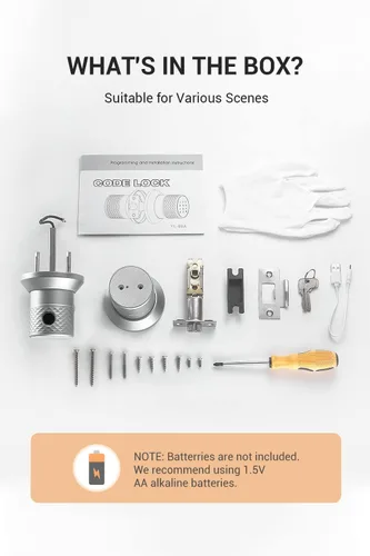 Miniatura 8 de Buoan - Perilla inteligente de puerta de huellas dactilares grande, cerradura de puerta de entrada sin llave con manija, con teclado, Bluetooth