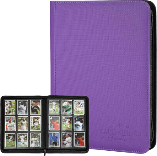 Miniatura 11 de Carpeta de tarjetas con 9 bolsillos, carpeta de tarjetas coleccionables con cremallera de alta calidad, 540 bolsillos de doble cara, álbum de Verde