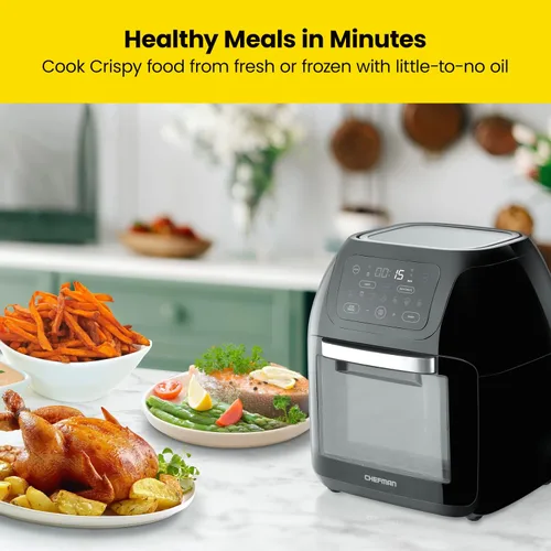 Miniatura 4 de CHEFMAN Freidora de aire digital multifuncional+ asador, deshidratador, horno de convección y cazador rápido de huevos, vaporizador de alimentos