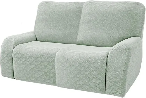 Miniatura 16 de vctops Fundas elásticas para sofá reclinable de 8 piezas, fundas de jacquard grande para sofá reclinable de 3 asientos, protector suave Blanco