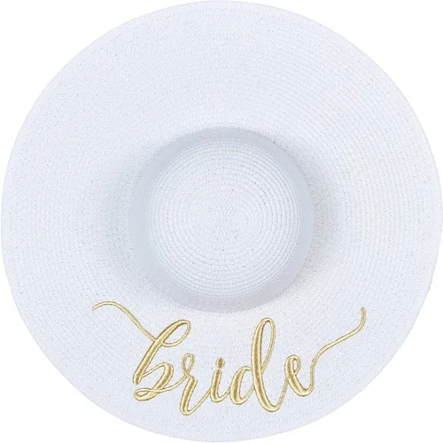 Miniatura 3 de Sombrero de paja bordado para mujer, regalo de despedida de soltera, luna de miel