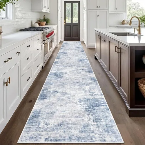 Miniatura 688 de IOHOUZE Alfombra abstracta lavable de 3 x 12 pies para pasillos, antideslizante para cocina, camino de entrada de lana sintética para interiores