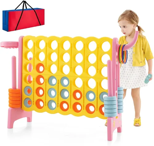 Miniatura 11 de AKUSTIK Juego de conexión gigante al aire libre, 4 en una fila, Jumbo 4 para marcar juego de conexión para niños y adultos, fiesta familiar, patio