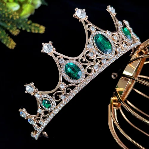Miniatura 6 de Beaupretty Tiaras y corona para mujer con diamantes de imitación para boda, diadema de novia, disfraz de Halloween, color rojo, 1 recuento