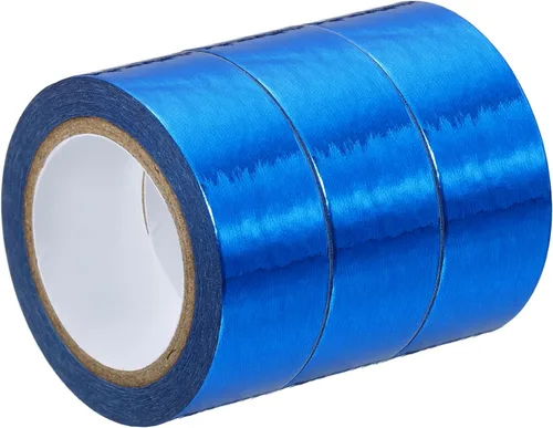 PATIKIL Cinta Washi metálica de 0.591 in x 16.4 ft, 3 rollos de adhesivo autoadhesivo para decoración de manualidades, color azul oscuro