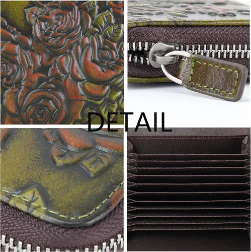 Miniatura 5 de LETEULO Cartera de cuero con cremallera para mujer, organizador de tarjetas, bolso pequeño con 12 ranuras para tarjetas